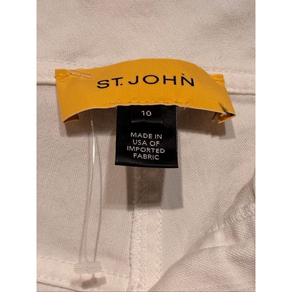 St. John St.John Ivory Off White Cargo Jeans Pants Slacks Size 10 - Picture 3 of 10